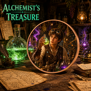 เหรียญที่ระลึกสมบัติแห่งนักเล่นแร่แปรธาตุ - เหรียญทองแดงสะสมขนาด 40 มม. - เหรียญศิลปะแห่งปรมาจารย์เวทมนตร์สำหรับเป็นของขวัญและของตกแต่ง - Product Image 1