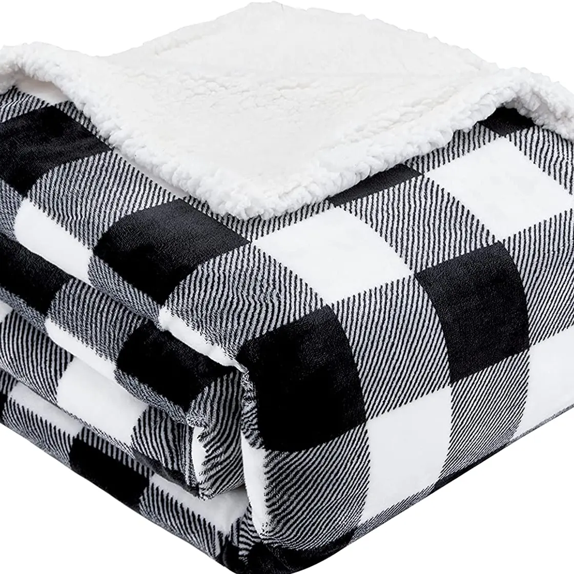 Plaid Blanket for Couch - Red and Black Checkered Blankets for Bed, Fleece Baby Blanket for Winter, Fuzzy Thick Warm Soft Throw