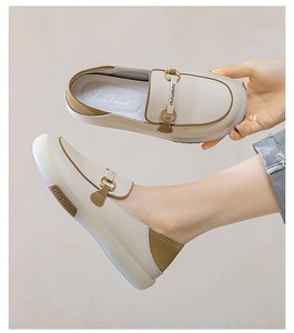 Nouveau Style automne sans lacet paresseux mocassins femmes décontracté chaussures blanches Jiangxi gros <span class=keywords><strong>pied</strong></span> <span class=keywords><strong>large</strong></span> plat <span class=keywords><strong>grande</strong></span> <span class=keywords><strong>taille</strong></span> bouche peu profonde - Product Image 4