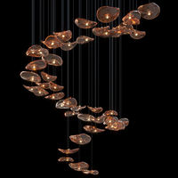 Lustre suspendu en verre de style moderne et luxueux pour restaurant, salon, hôtel, décoration intérieure