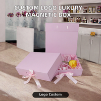Boîte cadeau magnétique personnalisée avec logo, emballage en papier pliable avec ruban, boîte de luxe pour fleurs et présentation en magasin