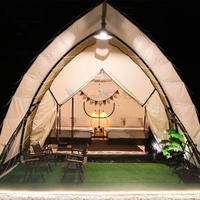 Tenda glamor Safari mewah untuk keluarga tenda Kemah tiang kanvas tahan air untuk musim panas untuk resor luar ruangan tenda Safari Hotel