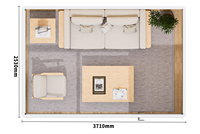 Maison modulaire esthétique à parois courbes, bureau à domicile, cabane préfabriquée, mini-salle de sport, cabine mobile de fitness