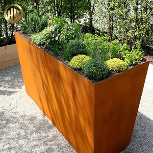 Pot de fleurs rectangulaire en acier Corten de 2 mm d'épaisseur, style nordique, finition sculptée à la main, écologique, résistant à la chaleur pour jardin et pépinière - Product Image 6