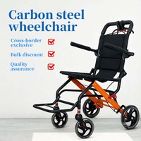 Fauteuil roulant manuel portable pour l'allée d'un avion, en acier au carbone ultraléger, pour le transport et le transfert