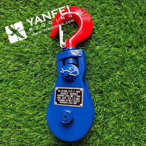 Industriële takellier met katrol, <span class=keywords><strong>3</strong></span> inch schijf, <span class=keywords><strong>2</strong></span> ton, gesmeed haak - Product Image 1