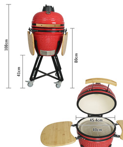 AUPLEX - Fumoir Kamado en fer de qualité supérieure de 18 pouces, promotionnel, pour l'intérieur/l'extérieur, grand <span class=keywords><strong>barbecue</strong></span> au charbon de bois, cuisson de pizzas, cuisine Agh - Product Image 2