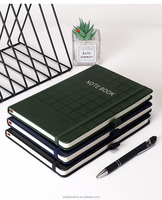Carnet A5/B5 personnalisé de haute qualité, 100 feuilles, ligné, pour bureau, avec sangle élastique en PU, porte-stylo, couverture rigide imprimée sur mesure