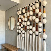Rideau en macramé fait main, grand rideau mural à franges, séparateur de pièce, rideau de porte bohème pour la décoration intérieure