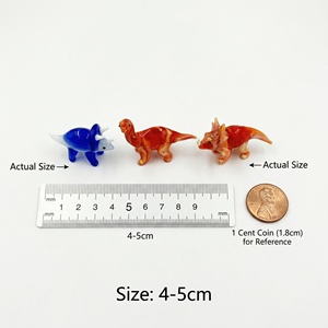 Figurines miniatures de dinosaures en <span class=keywords><strong>verre</strong></span> coloré, sculptures d'animaux soufflées à la main, décoration de bureau, vente en gros, <span class=keywords><strong>sur</strong></span> mesure - Product Image 2