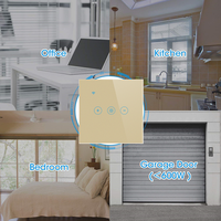 Interrupteur intelligent à écran tactile en verre trempé de type FIKO 86, avec variateur d'intensité, compatible WiFi, Tuya, Zigbee, Homekit, commande vocale et télécommande (F71-86)
