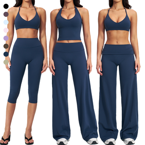 Ingrosso Top Sportivi da Donna, Reggiseni Sportivi, Leggings a Zampa d'Elefante, Set Yoga di Lusso - Product Image 1