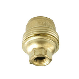 Portalampada E-14 in ottone e porcellana, con design elegante, ideale per personalizzare l'illuminazione in case e uffici. - Product Image 1