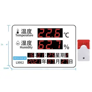 LED large screen display External alarm Device wall-mounted industrial warehouse temperature humidity meter clock wall