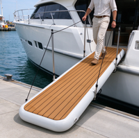 Passerelle gonflable renforcée pour la sécurité, plateforme flottante avec poteaux de support et cordes