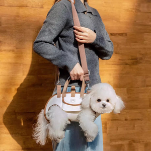 Sac à dos de luxe écologique pour petit chien - Sac à main bandoulière en tissu Oxford avec poignée et laisse, sac de promenade et sac à bandoulière - Product Image 1