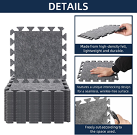 Tapis en feutre haute densité pour salle de sport à domicile et bureau, tapis de puzzle insonorisant, protection des sols en bois et réduction du bruit