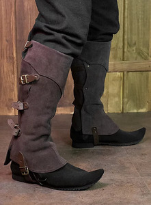 Vintage Medieval Steampunk cuero sintético medio CHAPS pierna <span class=keywords><strong>polaina</strong></span> zapato polainas botas cubre Cavalier renacimiento disfraz accesorio - Product Image 3