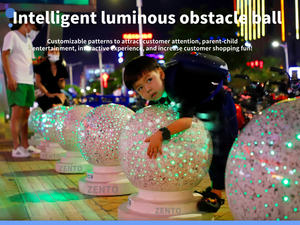 Sıcak satış doğa taş topu popüler parlayan taş topu aydınlık engel topu park yol engelleyici taş baba - Product Image 4