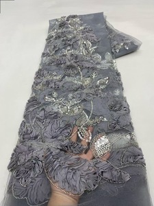 Ni. Ai thiết kế mới tua ren ngọc trai thêu vải sáng bóng <span class=keywords><strong>sequin</strong></span> Net ren đính cườm ren vải - Product Image 2