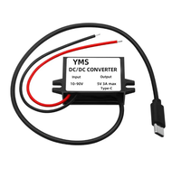 Regulador de voltaje de CC USB tipo C, 12V, 24V, 36V, 48V, 60V, 72V a 5V CC, convertidor de potencia Buck reductor, adaptador de cargador de teléfono para coche