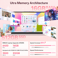 Ordinateur portable professionnel rose ultra-fin 15,6 pouces Intel Core 16 Go 512 Go SSD WiFi 6 Port Type-C pour femmes