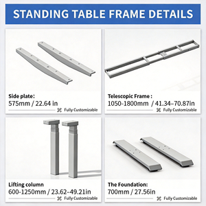 Scrivania Elettrica <span class=keywords><strong>Regolabile</strong></span> <span class=keywords><strong>in</strong></span> <span class=keywords><strong>Altezza</strong></span> con Doppio Motore, Telaio per Scrivania Sit-Stand, <span class=keywords><strong>Tavolo</strong></span> da Ufficio per Computer - Product Image 2