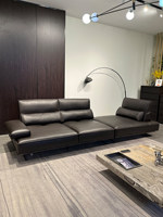 Italienischer Minimalistischer Voll-Leder-Sofa mit Geräumiger Sitzfläche, Tiefer Polsterung, Hoher Rückenlehne und Verstellbarer Rückenposition - Dream Time Sofa