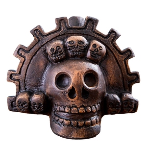 Silbato de la Muerte con Calendario Azteca Vintage, Escultura Multicalavera, Ruido de Grito Fantasmal, para Regalo de Halloween, Juguete Novedoso para el Hogar - Product Image 1
