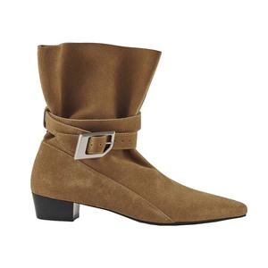 Botines de tacón medio grueso con hebilla y punta cuadrada de diseño exclusivo, cómodos y superventas para mujer 2026 - Product Image 4