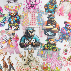 Transferts DTF personnalisés flexibles 3D/2D pour vêtements, motifs chat, canard, dessin animé, film, pour t-shirts adultes/enfants - Product Image 5