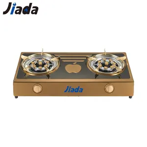 LPG Gold Direct Fire Table 2 Burner Heavy Duty Cast Iron New Design Steel Frame Cook Top Gas Cooker Stove