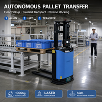 Chariot élévateur AGV Junebreath LF4-432 1000 kg avec navigation laser 10 mm pour la manutention de palettes en hauteur, logistique d'entrepôt automatisée