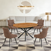 Table à manger extensible en bois de style nordique moderne, multifonctionnelle pour les petits espaces, salle à manger à domicile avec pieds en métal