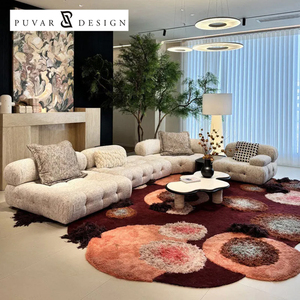 Sofá Modular de Tela para Sala de Estar, Estilo Minimalista Italiano, Combinación Libre, Color Crema - Product Image 1