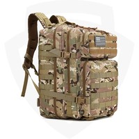 Doublesafe 45L Tactical Fashion Molle Assault Backpack 3 Day Bug Out Bag Hiking Camouflage Hunting PVC Zipper