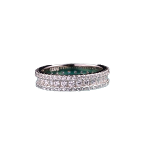 Bague Éternité Moissanite Entièrement Sertie Effet Diamant VVS Luxe, Bague de Fiançailles et de Mariage Hip Hop en Argent pour Hommes et Femmes - Product Image 2