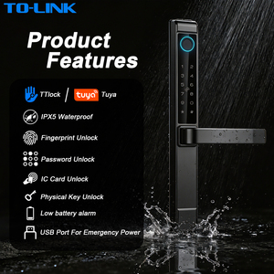กุญแจล็อคประตูดิจิตอล IP65 กันน้ำ Tuya Wifi TtLock สมาร์ทโฮม <span class=keywords><strong>สแกน</strong></span>ลายนิ้วมือ อลูมิเนียม สำหรับประตูบานเลื่อน - Product Image 2
