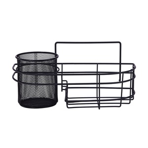 Soporte de esquina moderno de aleación de zinc para escobilla de baño, para uso en hoteles, sin perforaciones, para encimera - Product Image 1