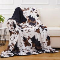 60x80 Kuh decke Mikro faser Throw Warm Cosy Fleece Animal Print Fleece Leichte Reise decke