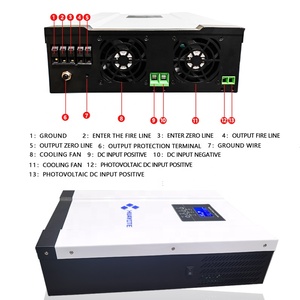 เครื่องชาร์จพลังงานแสงอาทิตย์แบบไฮบริด 5.6KW 3.6KW 48V แบตเตอรี่ Pure Sine Wave ระบบออฟกริด พร้อมระบบ MPPT 80A 120A 24V 48V รองรับ Wifi RS485/45 HB-PV 48V Ba - Product Image 1