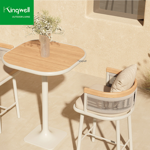 Meubles <span class=keywords><strong>de</strong></span> <span class=keywords><strong>jardin</strong></span> résistants aux intempéries <span class=keywords><strong>Salon</strong></span> Bar Table haute et chaises Ensemble <span class=keywords><strong>de</strong></span> tabourets <span class=keywords><strong>de</strong></span> bar en aluminium pour café Villas <span class=keywords><strong>Balcon</strong></span> - Product Image 3