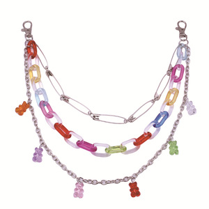 Chaîne de taille ours de dessin animé colorée en alliage de zinc, style punk, à boucles multiples, chaîne de corps unisexe tendance, pour usage quotidien, articles en stock KI-k192 - Product Image 5