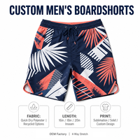 Shorts de bain pour hommes personnalisés OEM, séchage rapide, polyester, impression par sublimation, extensibles dans 4 directions, pour la plage et le surf