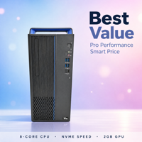 Desktop Bisnis Stabil Hygon 3350 16GB DDR4 256GB NVMe SSD 8 Core 3.0GHz Monitor 23.8 Inch Chassis 15L Grafis 2GB