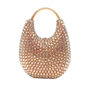 Bolso de mano elegante con diamantes de imitación para mujer, cartera de noche con asa superior, bolso de noche de cristal para bar, discoteca, cóctel - Product Image 5