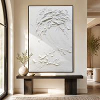 Art original de haute qualité, peinture à l'huile abstraite moderne de couleur blanche, texture 3D, grande taille, pour hôtels, salon