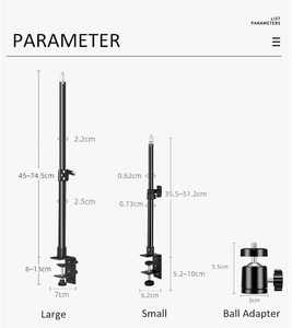 Bán Hot live streaming máy ảnh máy tính để bàn C kẹp núi LED ánh sáng đứng Vòng khung ánh sáng với 1/4 vít tip có thể điều chỉnh cực - Product Image 2
