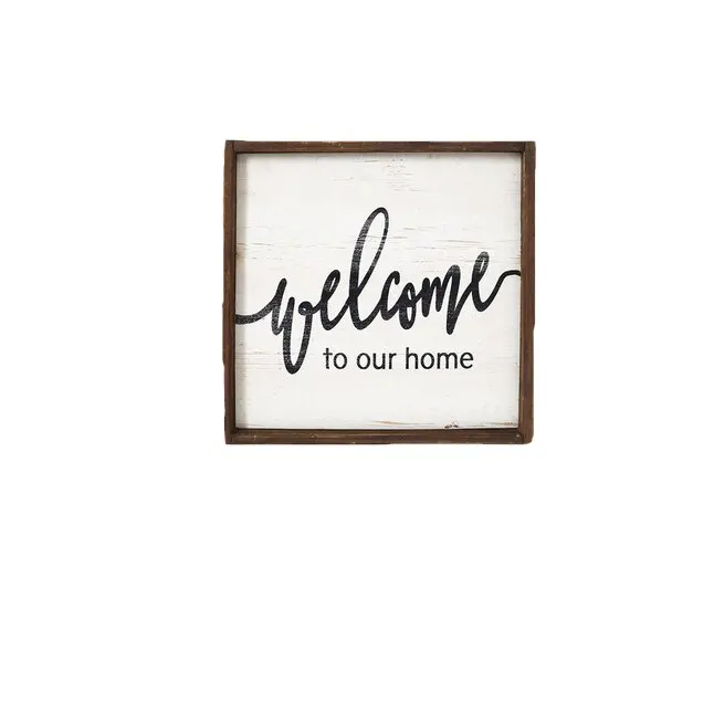 Hot Sale Welcome to Our Home Sign Rustic Farmhouse Decor for the Home Sign, Rustic Wall Hanging Sign with Solid Wood Frame