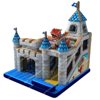 Château rebondissant combiné avec toboggans videur sautant pour enfant obstacle gonflable aire de jeux extérieure parc d'attractions